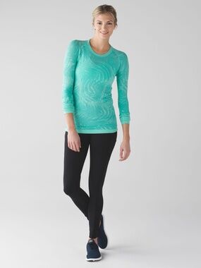 Lululemon Swiftly Tech Long Sleeve Crew | Heathered Bali Breeze | Size 6